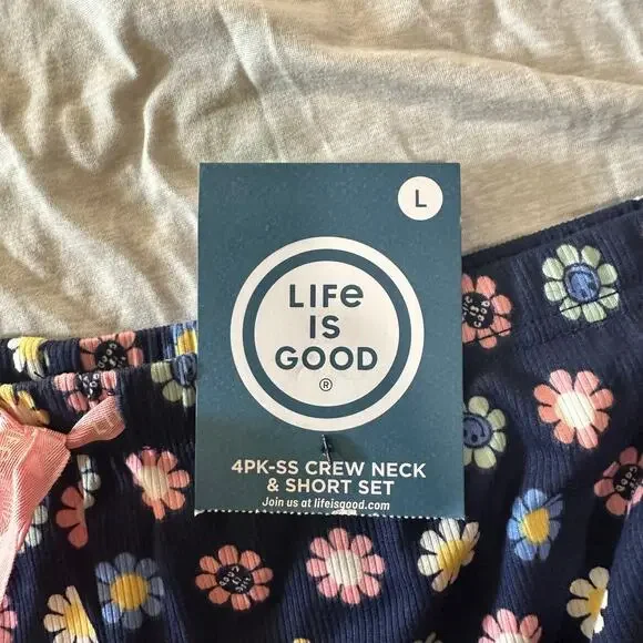 Life Is Good 4 Piece Pajama Sleep Set Women’s Large NWT - Picture 5 of 5